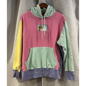 RipnDip X Teddy Fresh Hoodie Size M Pastel Color Block Embroidered